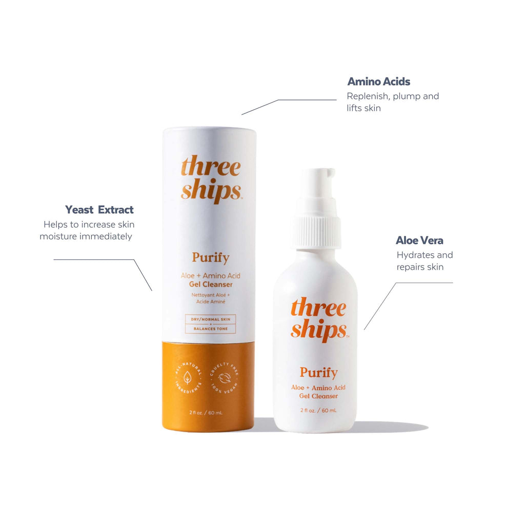 Three Ships-Purify Aloe + Amino Acid Cleanser-