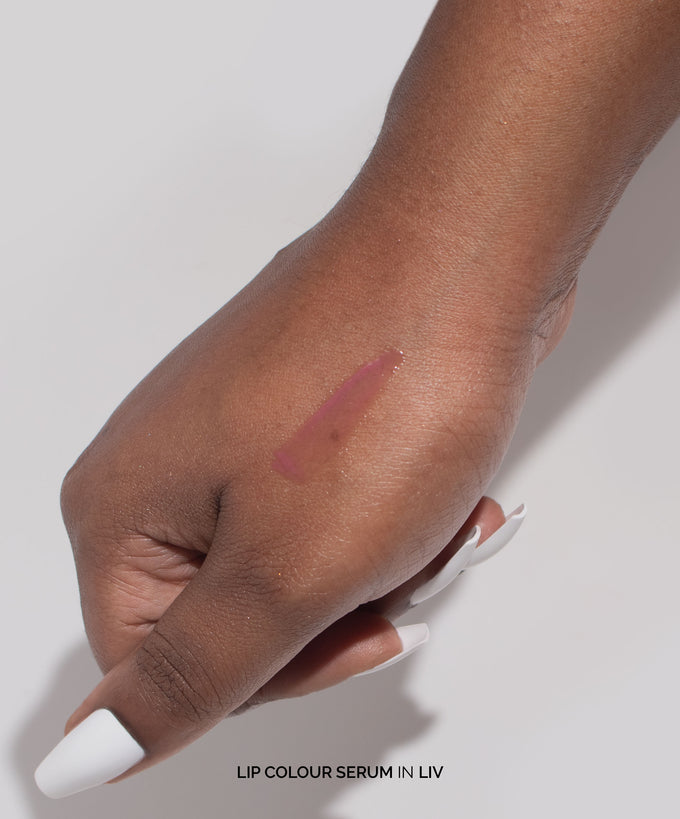 Fitglow Beauty-Lip Color Serum-Makeup-LipColourSerum_handswatch_liv_DTC-The Detox Market | Liv - Sheer Magenta
