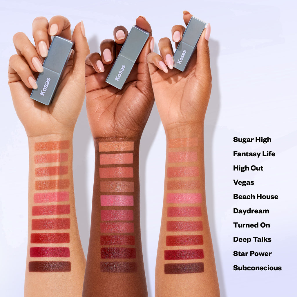 Weightless Lip Color Nourishing Satin Lipstick - Makeup - Kosas - PDP-ALL-Lipstick-Arm - The Detox Market | Always