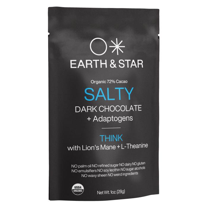 Earth & Star-Salty Dark Chocolate + Functional Mushroom Extracts-
