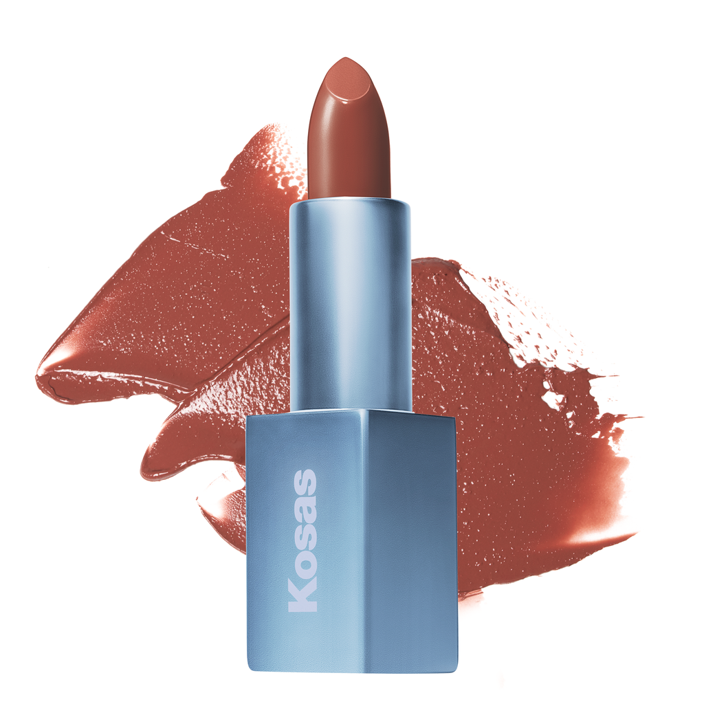 Weightless Lip Color Nourishing Satin Lipstick - Makeup - Kosas - PDP-Weightless-Turned-On - The Detox Market | Turned On - warm pinkish brown