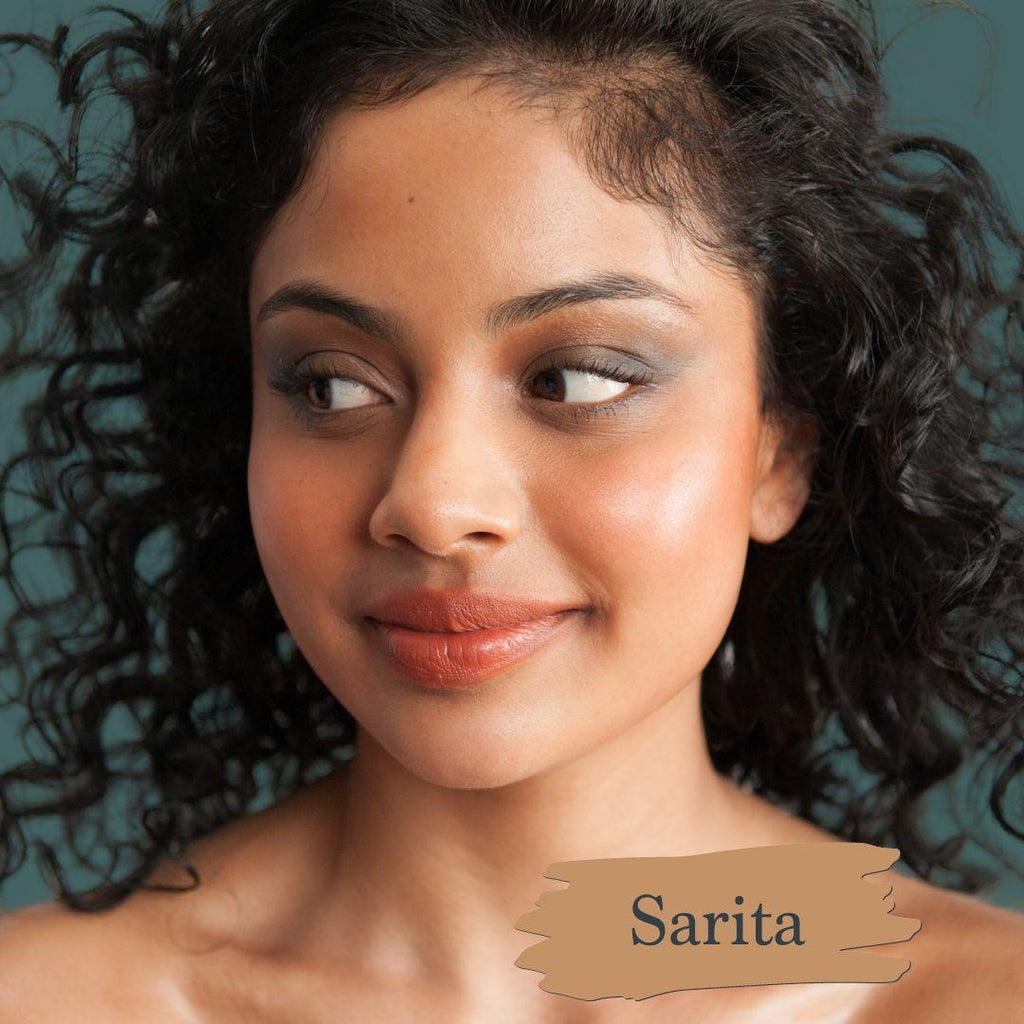 Essential Foundation - Makeup - Sappho New Paradigm - Sarita_With_Swatch - The Detox Market | Sarita