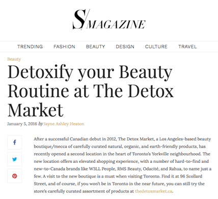 S Magazine - Canada-The Detox Market