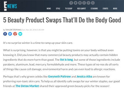 E! Online 11/16-The Detox Market