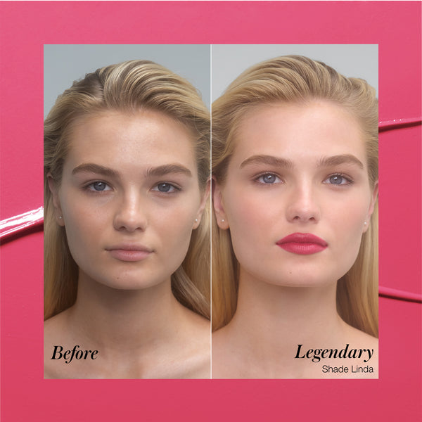 Legendary Serum Lipstick - Makeup - RMS Beauty - Legendary-Lipstick-Linda-BeforeandAfter - The Detox Market | Linda
