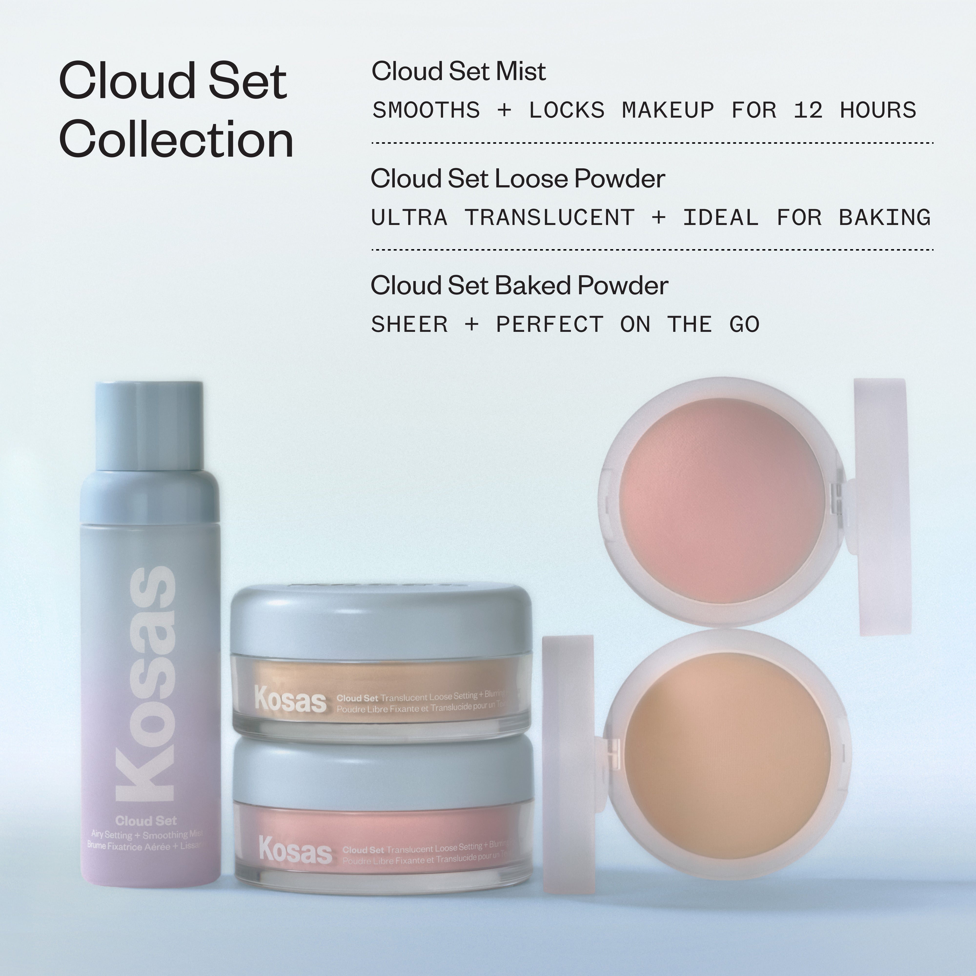 Kosas-Cloud Set - Translucent Loose Setting + Blurring Powder-Makeup-10CSL_CloudSetCollection-The Detox Market | Always