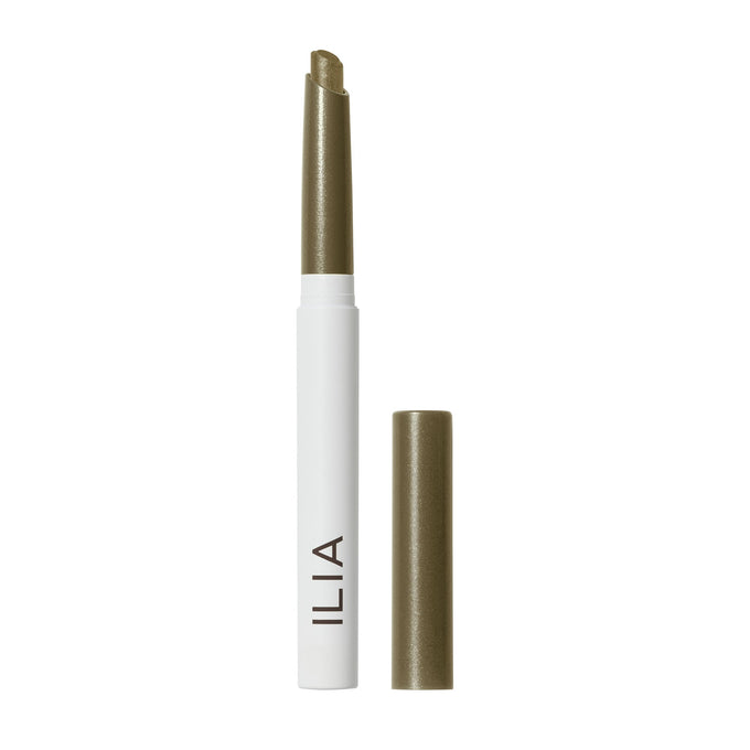 ILIA-Eye Stylus Shadow Stick-Makeup-2000x2000_Eye-Stylus_Patina_Open-The Detox Market  | Patina - golden olive (shimmer)
