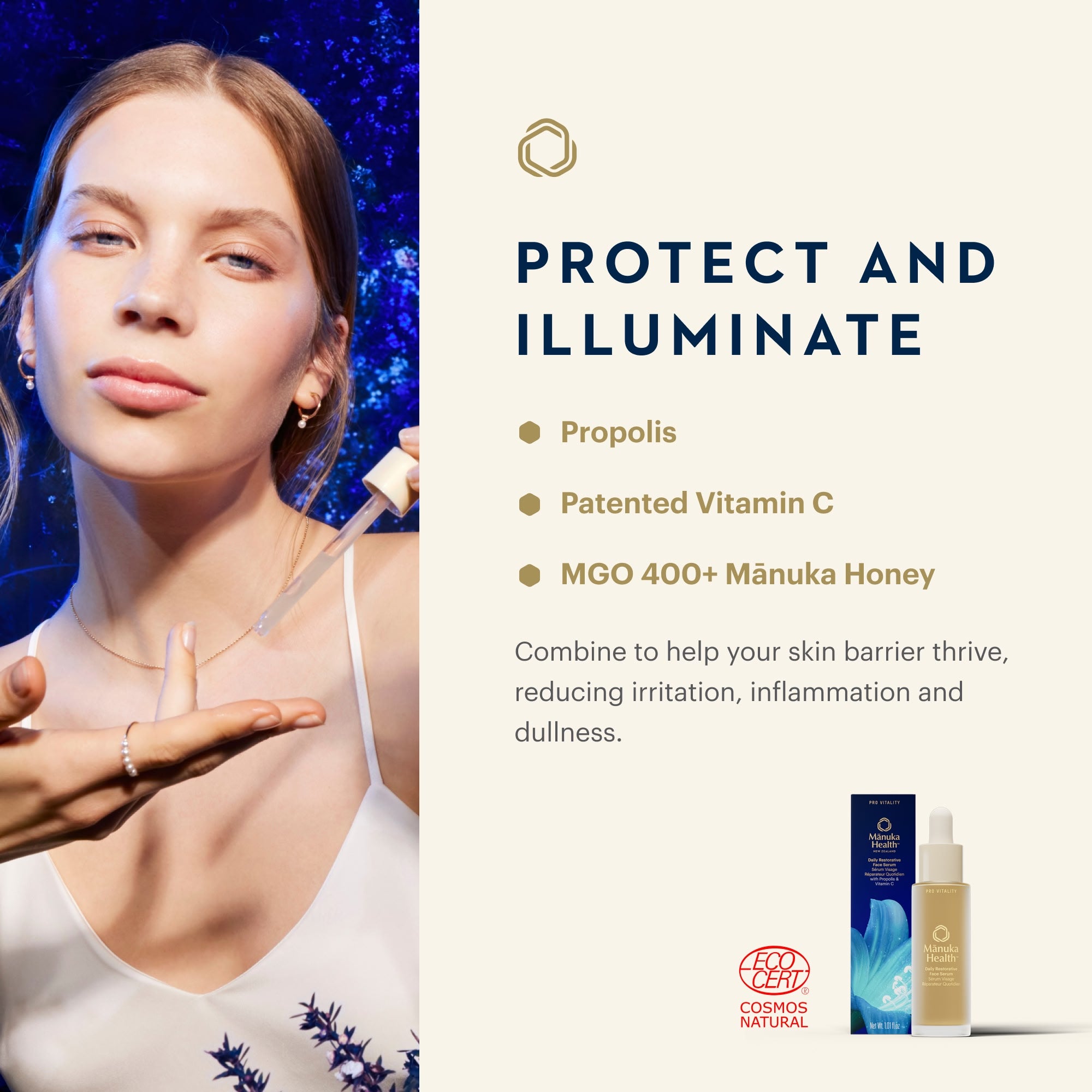 Mānuka Health-Pro Vitality Daily Restorative Face Serum With Propolis & Vitamin C-Skincare-2026ProVitalFaceSerum_PDPStatic_4-The Detox Market | 