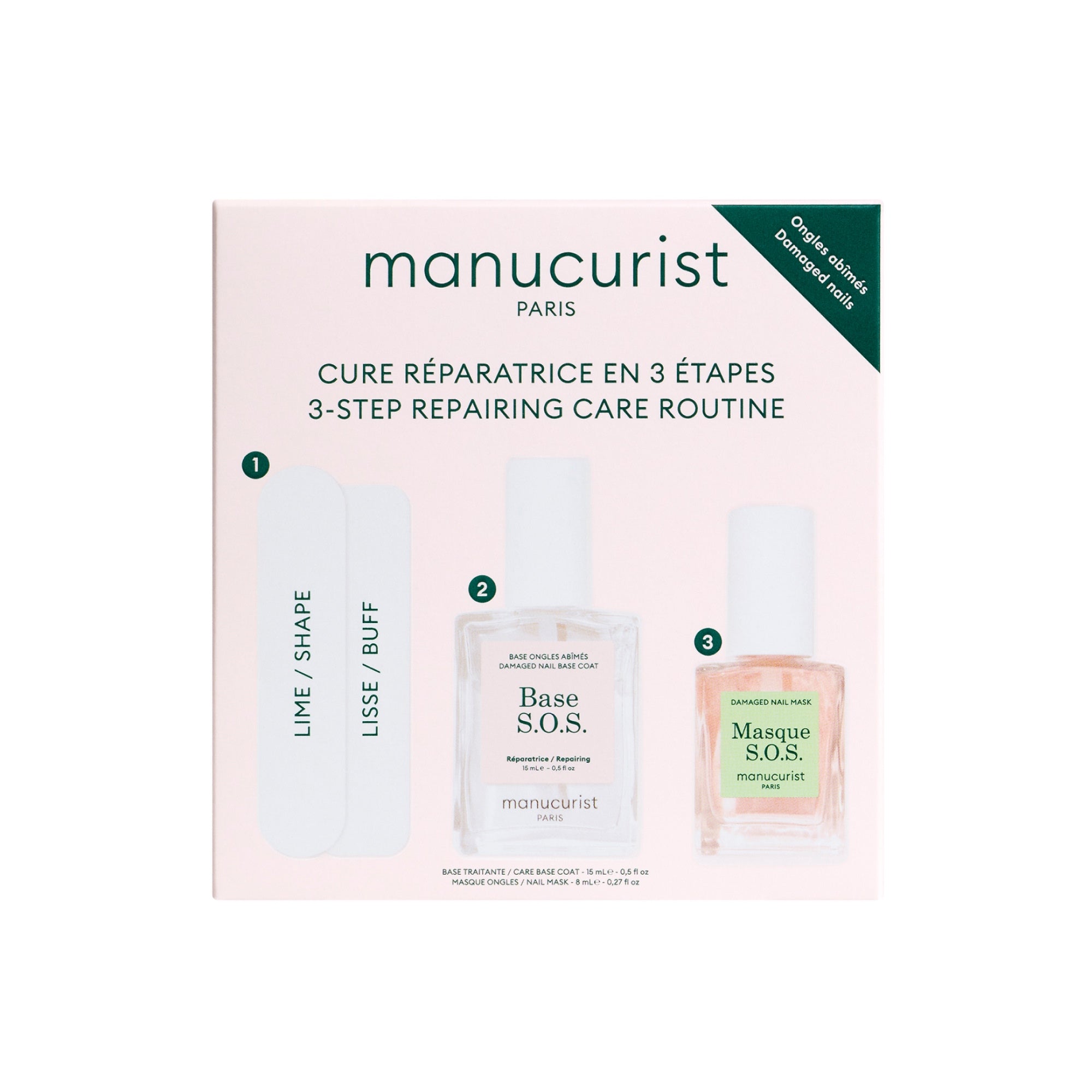 Repairing Nail Care Set - 3-Step Manicure For Damaged Nails