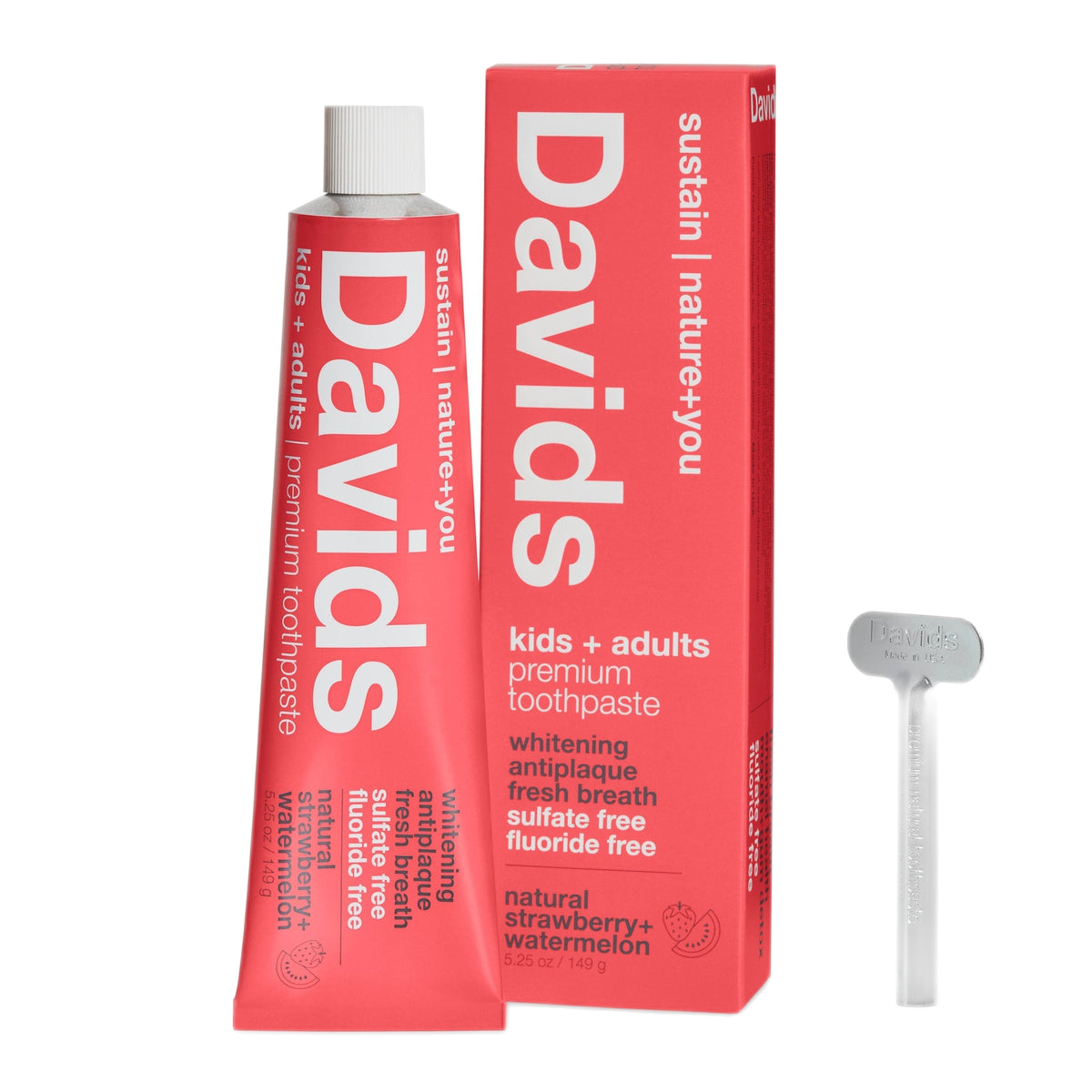 Davids Kids+Adults Strawberry+Watermelon toothpaste