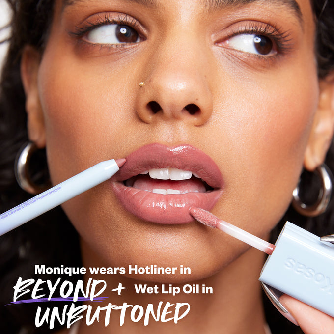 Kosas-Hotliner Hyaluronic Acid Contouring Lip Liner-Makeup-3_ModelPairing-BEYOND-The Detox Market | Beyond - Cool Rosy Mauve