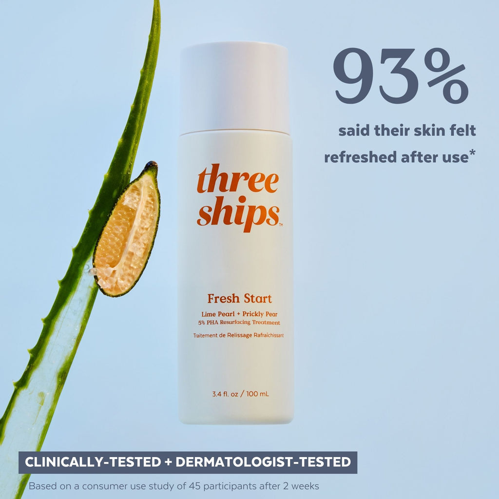 Three Ships-Fresh Start Lime Pearl + Prickly Pear 5% PHA Resurfacing Treatment-Skincare-628110639127_3-The Detox Market | 