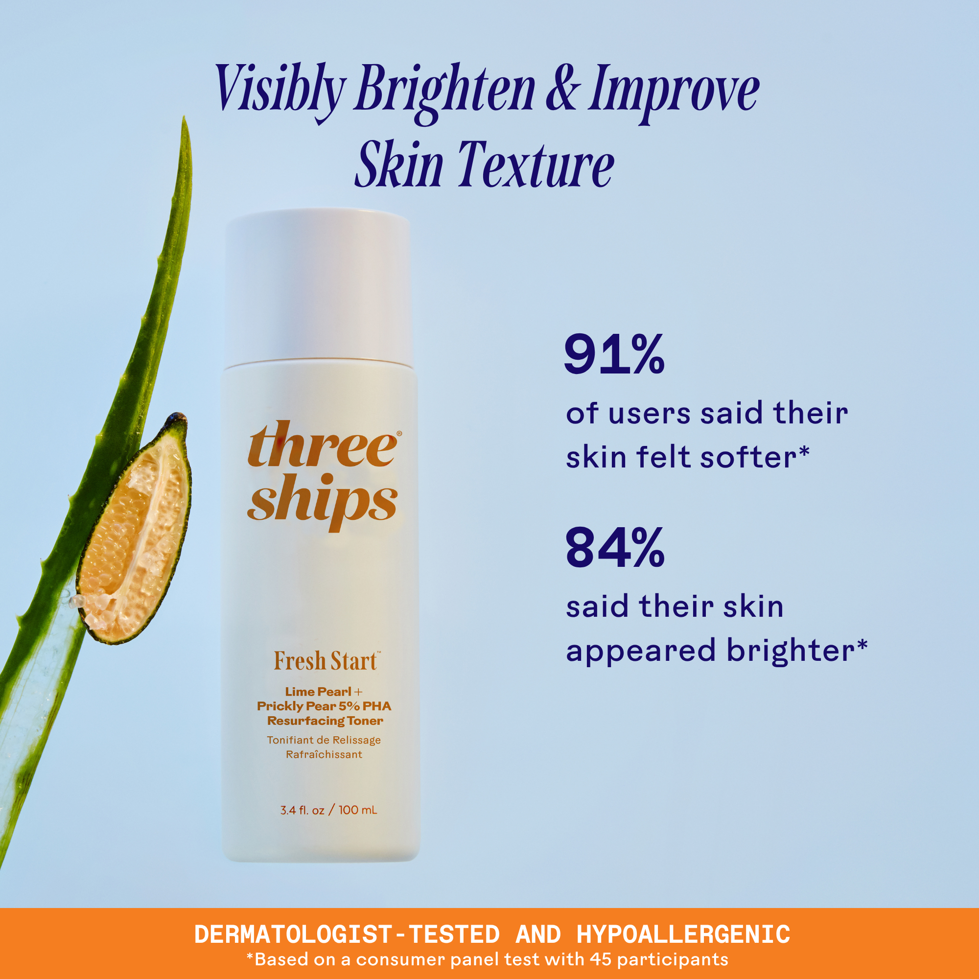 Three Ships-Fresh Start Lime Pearl + Prickly Pear 5% PHA Resurfacing Treatment-Skincare-628110639127_3_Stats_0a74abe8-9bfc-435b-bf79-6d74d63f5ea8-The Detox Market | 