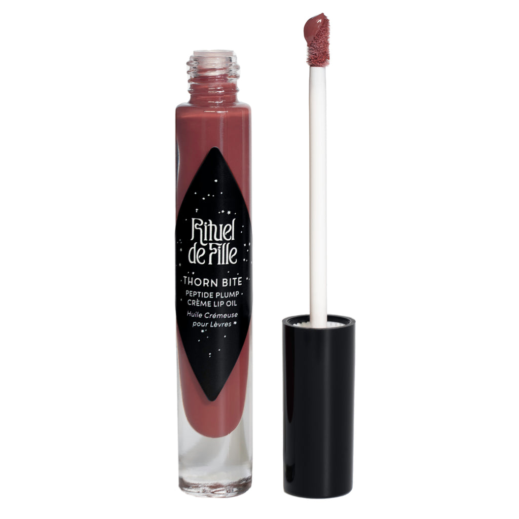 Rituel de Fille-Thorn Bite Peptide Plump Creme Lip Oil-Makeup-BITE-02RoseCrushOpen1-1-The Detox Market | 