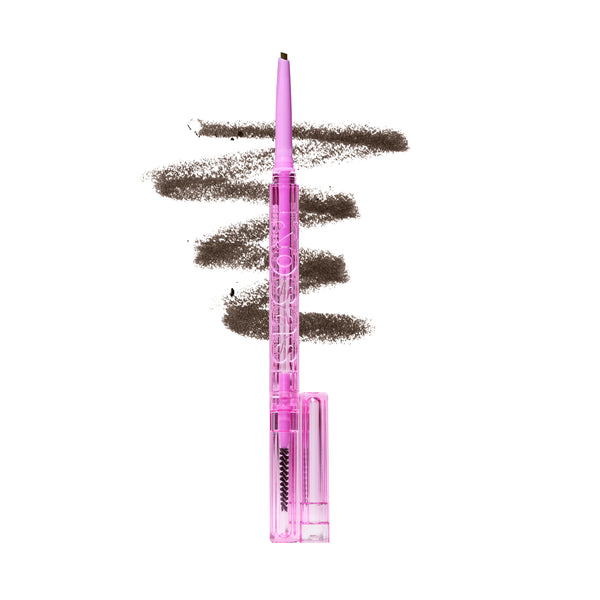 Kosas-Brow Pop Dual-Action Defining Pencil-Makeup-BROWPOPDL_DARKBROWN_SMUDGE-The Detox Market | Dark Brown - Rich dark brown