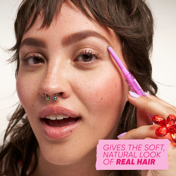 Kosas-Brow Pop Dual-Action Defining Pencil-Makeup-BROWPOP_DualAction_PDP_NA_ProductPlay_MedChocBrown_12.2024-The Detox Market | Medium Chocolate Brown - Warm medium brown