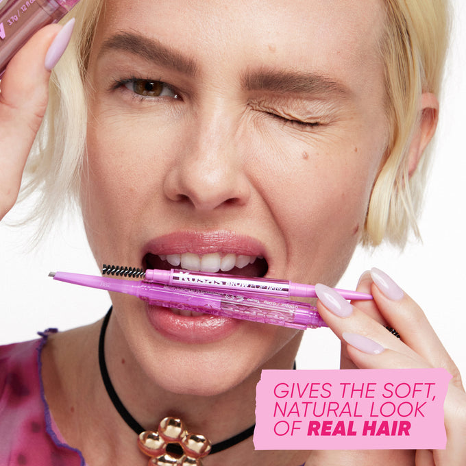 Kosas-Brow Pop Dual-Action Defining Pencil-Makeup-BROWPOP_DualAction_PDP_NA_ProductPlay_Taupe_12.2024-The Detox Market | Taupe - Cool blonde