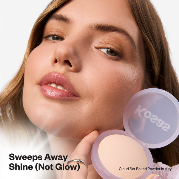 Kosas-Cloud Set Baked Setting & Smoothing Powder-Makeup-CLOUDSET_Baked_PDP_NA_ModelBenefit_Airy_11.2025-The Detox Market | Airy - Sheer Very Light