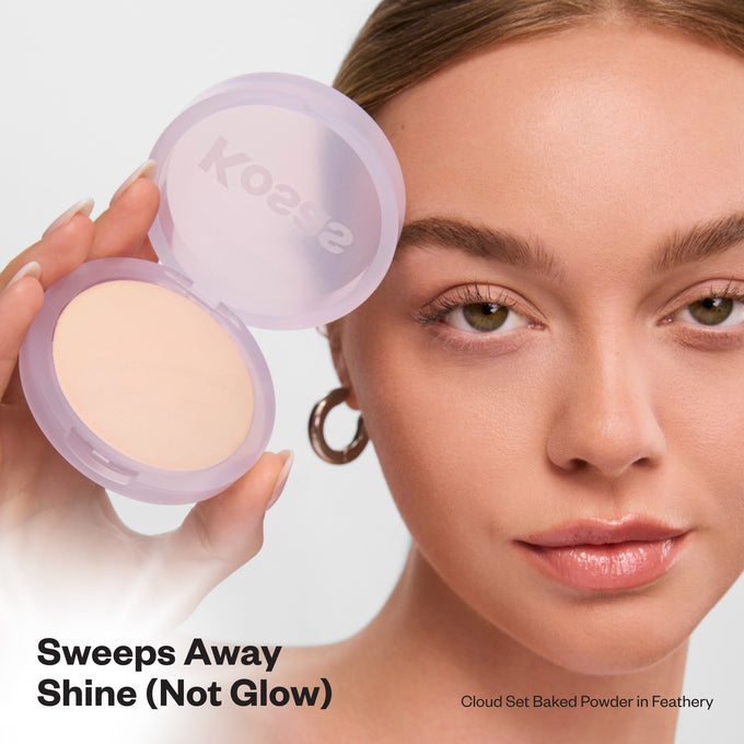 Kosas-Cloud Set Baked Setting & Smoothing Powder-Makeup-CLOUDSET_Baked_PDP_NA_ModelBenefit_Feathery_11.2025-The Detox Market | Feathery - Sheer Light Medium
