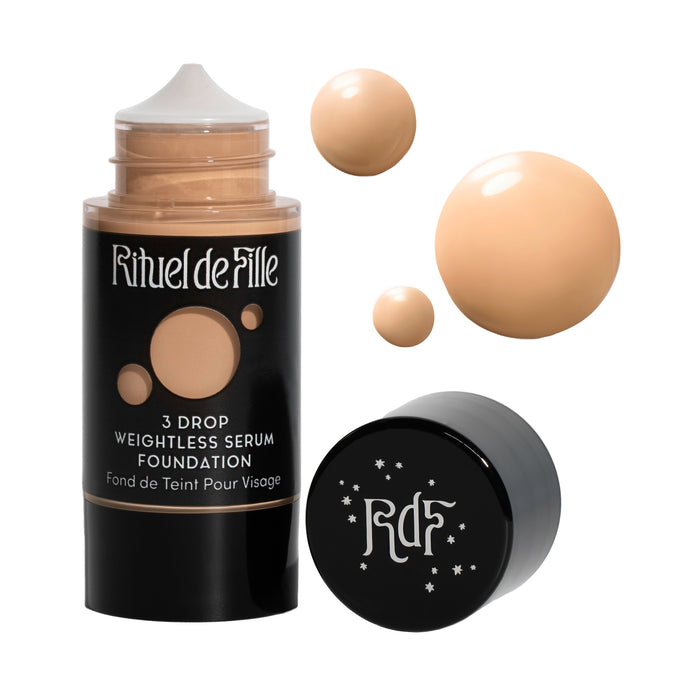 Rituel de Fille-3 Drop Weightless Serum Foundation-Makeup-DROP-135SwatchandBottleNoDropShadowSquare_8163ef91-00b8-4f64-965f-9bea5d01c2ae-The Detox Market | Potion 135 - Light medium shade for neutral to olive undertones