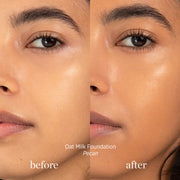 Ere Perez-Oat Milk Foundation-Makeup-ErePerez-OatMilkFoundation-Pecan-BEFORE-AFTER-SQ-2000-The Detox Market | Pecan - medium-plus neutral warm