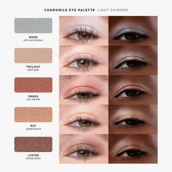 Ere Perez-Chamomile Eye Palette-Makeup-ErePerez_ChamomileEyePalette_Light_ShadeChart-SQ-20003-The Detox Market | 