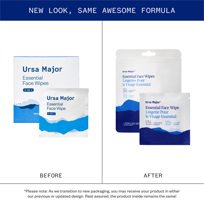 Ursa Major-Essential Face Wipes - 5 pack-Skincare-EssentialFaceWipe_Primary-Secondary_BeforeAfter_PDP_Repack_Wholesale_MAY25_UrsaMajor-The Detox Market | 