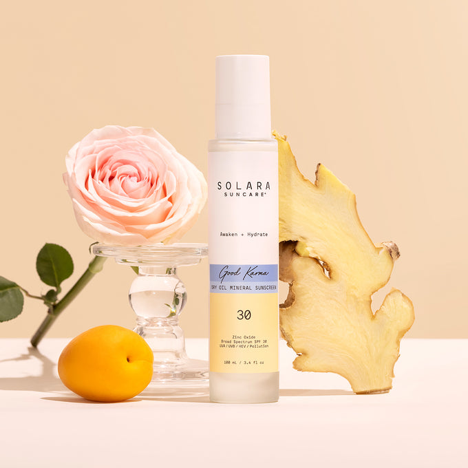 Solara Suncare-Good Karma Dry Oil Mineral Sunscreen, SPF 30-Sun Care-GoodKarma_hero-The Detox Market | 