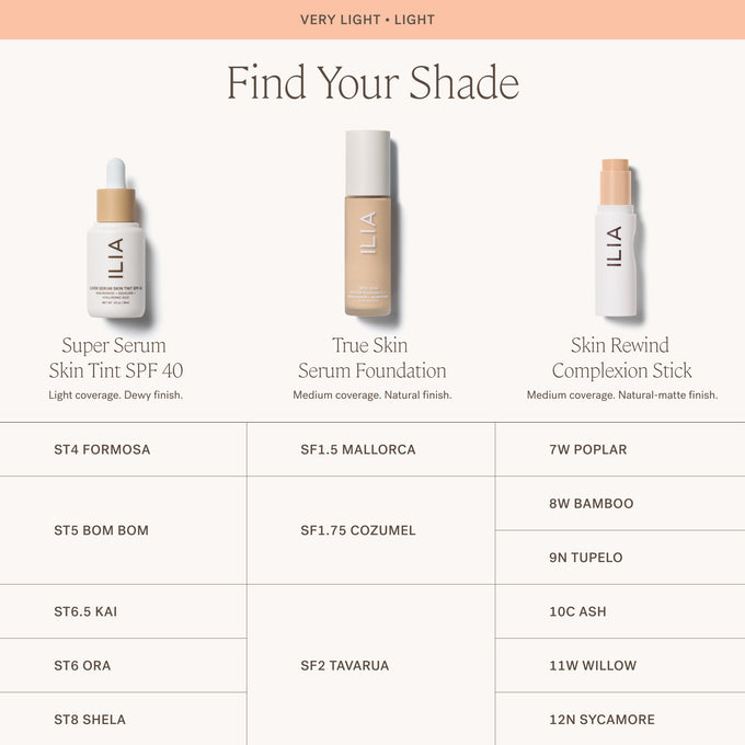 ILIA-Skin Rewind Complexion Stick-Makeup-ILIA_ComplexionStick_ShadeConversionChart_2000x2000_2-The Detox Market | Always