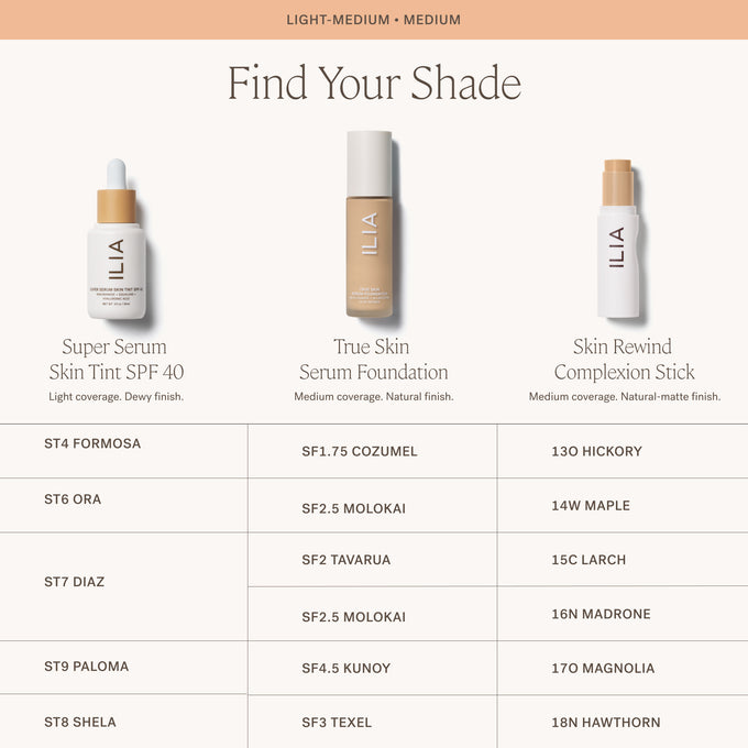 ILIA-Skin Rewind Complexion Stick-Makeup-ILIA_ComplexionStick_ShadeConversionChart_2000x2000_3-The Detox Market | Always