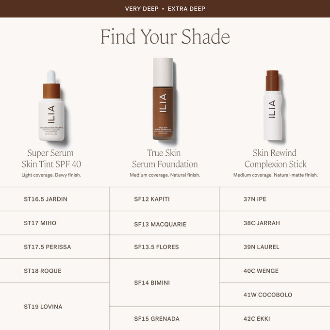 ILIA-Skin Rewind Complexion Stick-Makeup-ILIA_ComplexionStick_ShadeConversionChart_2000x2000_7-The Detox Market | Always