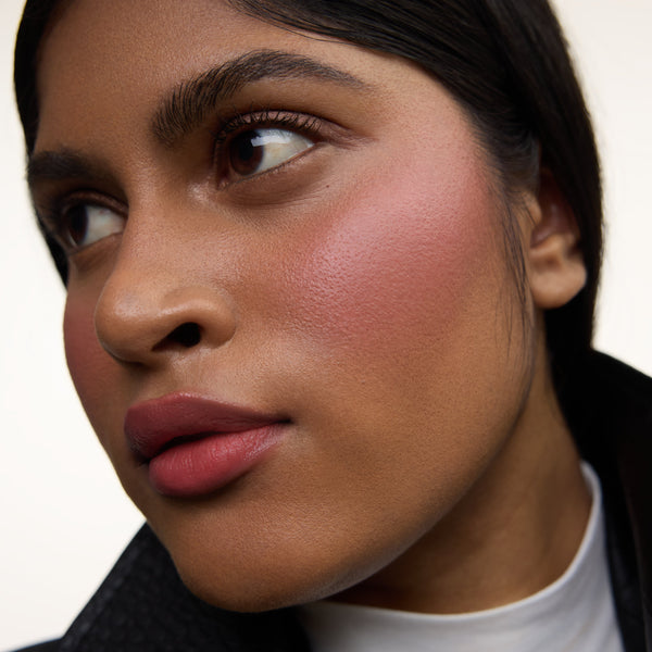 Wonderblush-Le Rouge Lipstick-Makeup-LeRouge-ModelDarkSkin-Grenadine-The Detox Market | Grenadine - Warm rose