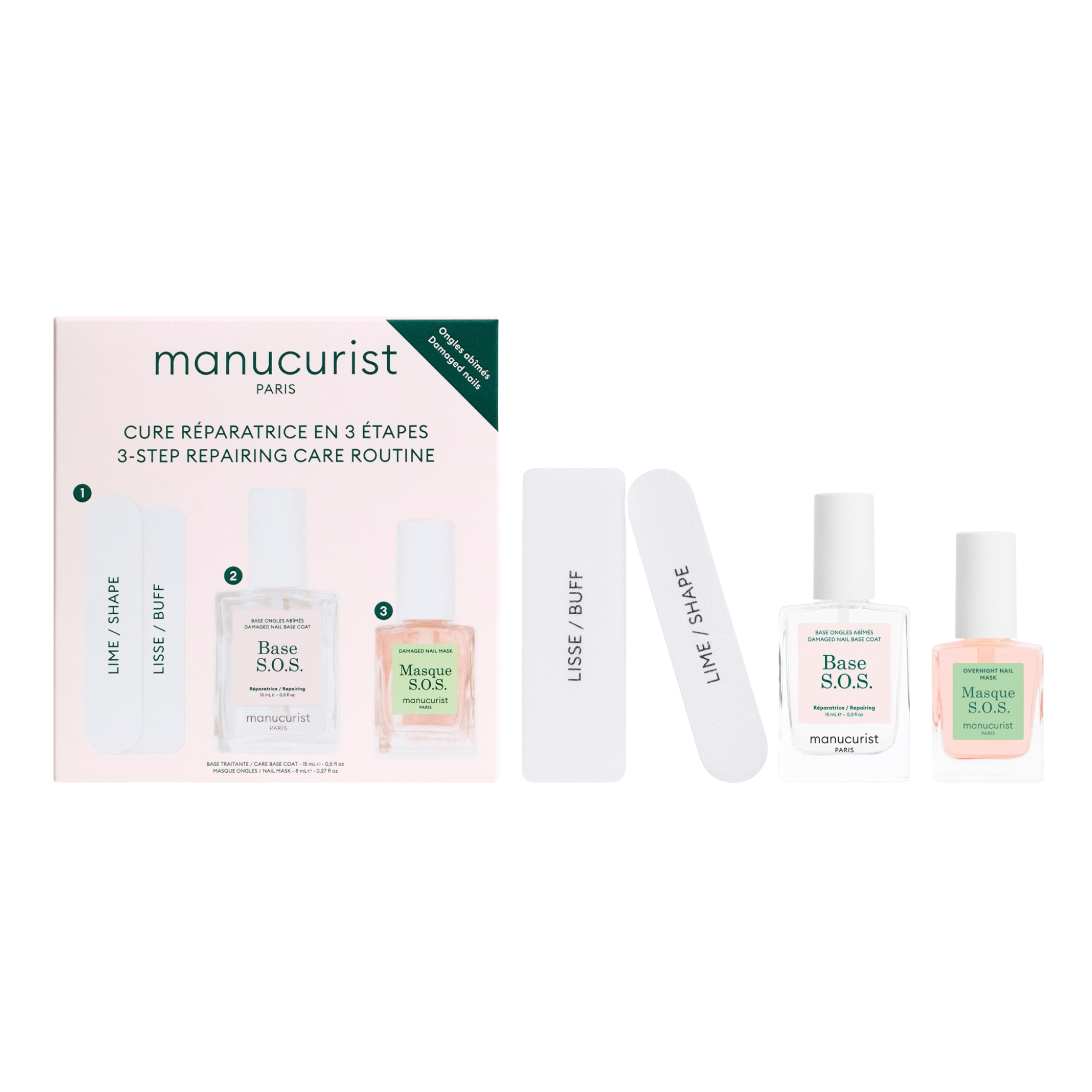 Repairing Nail Care Set - 3-Step Manicure For Damaged Nails