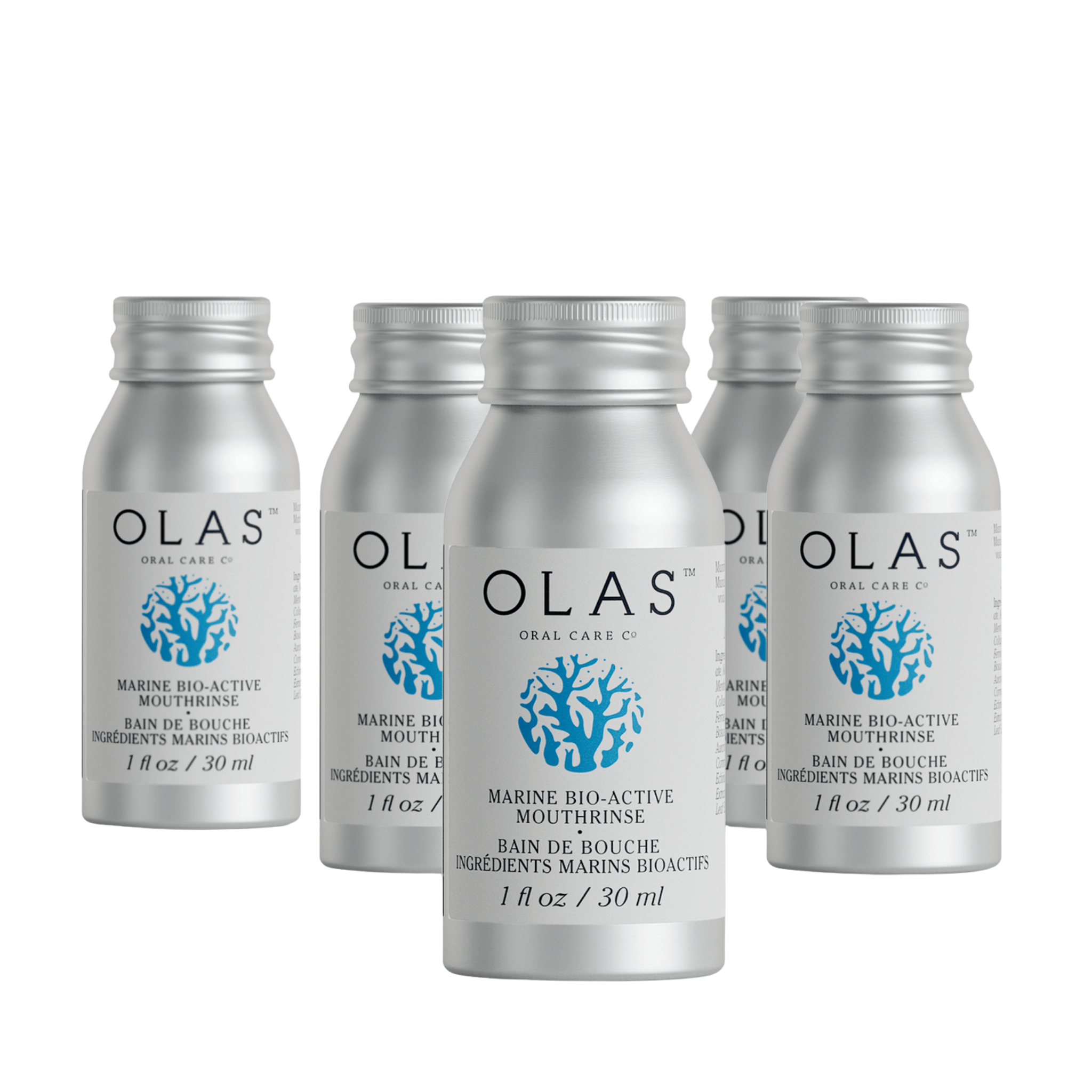 Olas Marine Bio-Active Mouthrinse-5 Pack 30Ml Aluminum Bottles