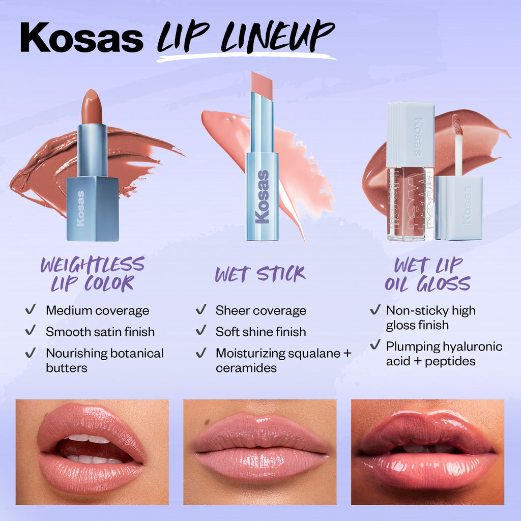 Weightless Lip Color Nourishing Satin Lipstick - Makeup - Kosas - PDP-ALL-lineup - The Detox Market | Always