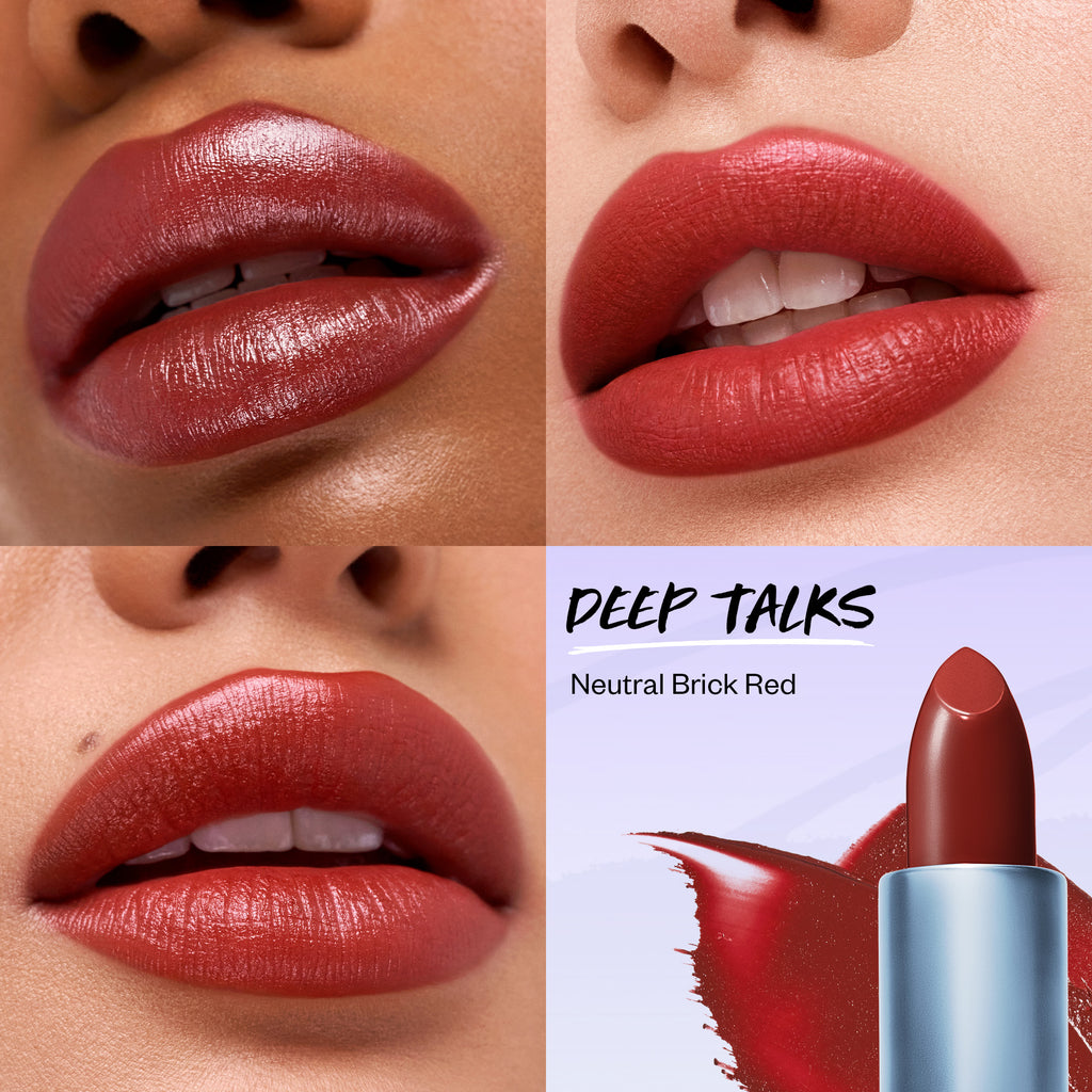 Weightless Lip Color Nourishing Satin Lipstick - Makeup - Kosas - PDP-Weightless-Deep-Talks-skintone - The Detox Market | Deep Talks - neutral brick red