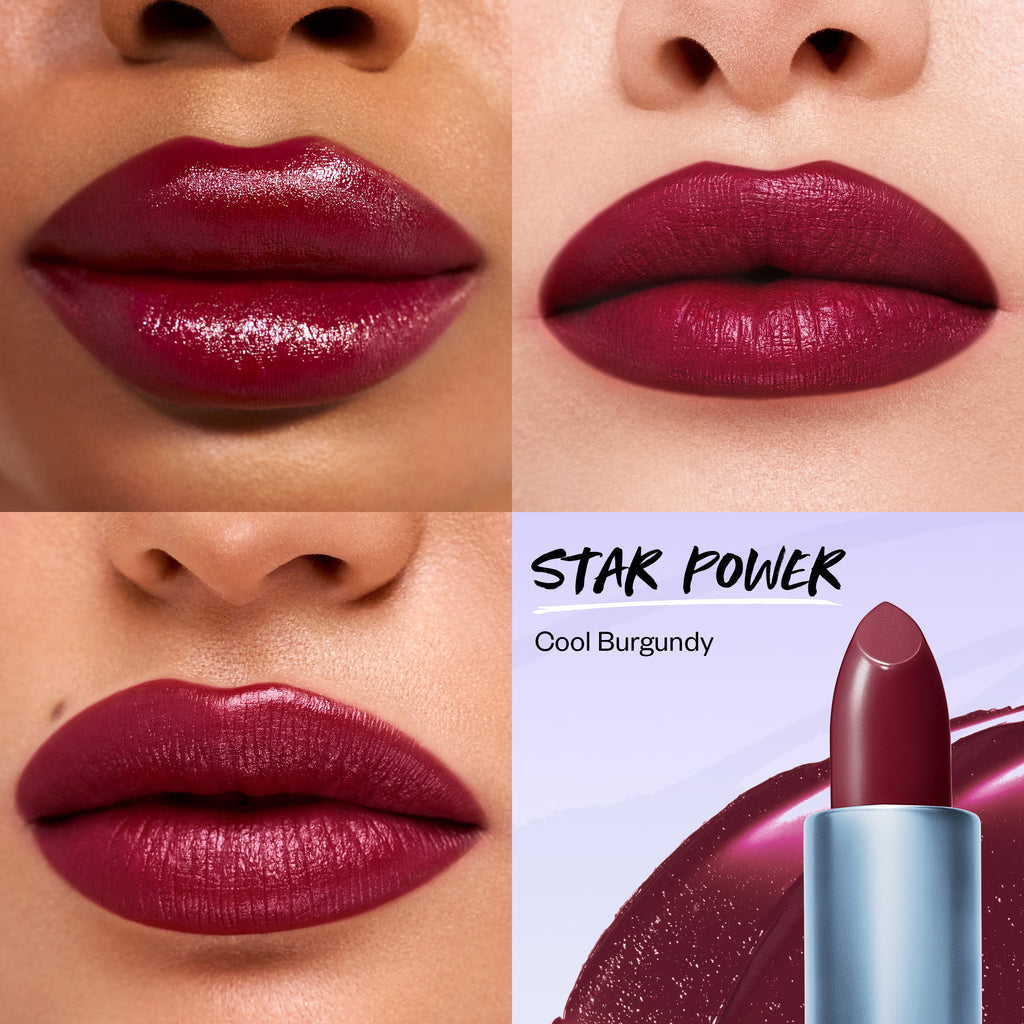 Weightless Lip Color Nourishing Satin Lipstick - Makeup - Kosas - PDP-Weightless-Star-Power-skintone - The Detox Market | Star Power - cool burgundy