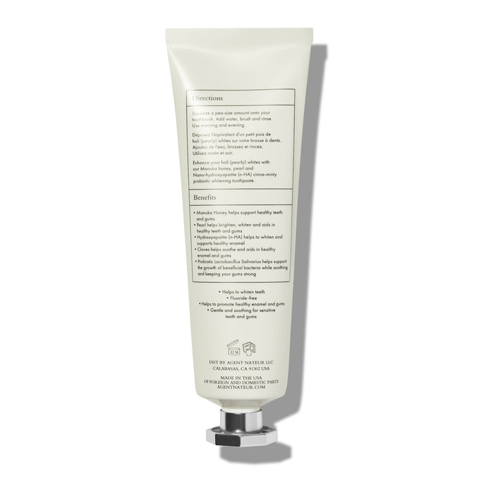 Agent Nateur-Holi (Pearly) Whites Probiotic Whitening Toothpaste-Body-holipearlywhitesback-The Detox Market | 