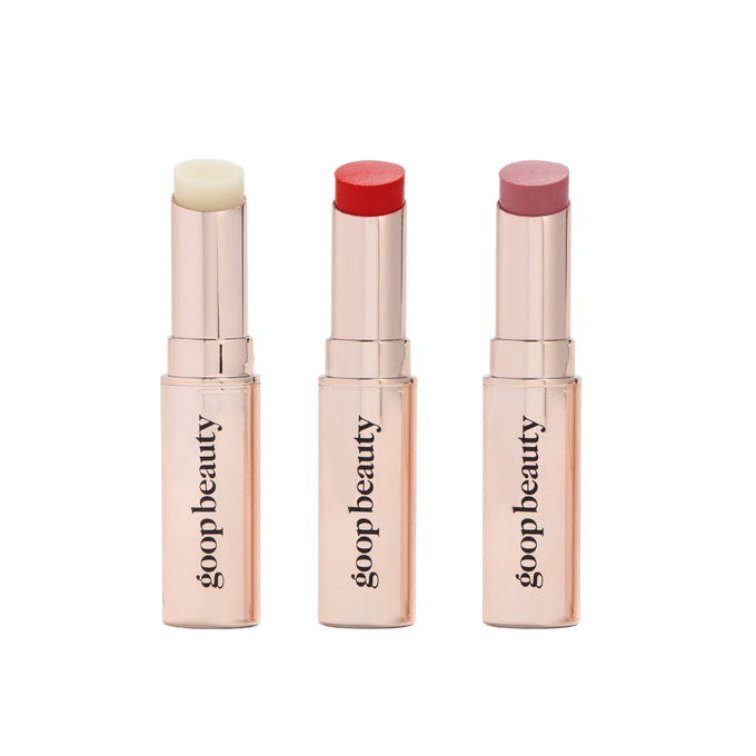 Goop-GOOPGENES Clean Nourishing Lip Balm Trio-Makeup-lipbalmtrio1_imgCarousel_prodshot-The Detox Market | Clear/Tomato/Peony