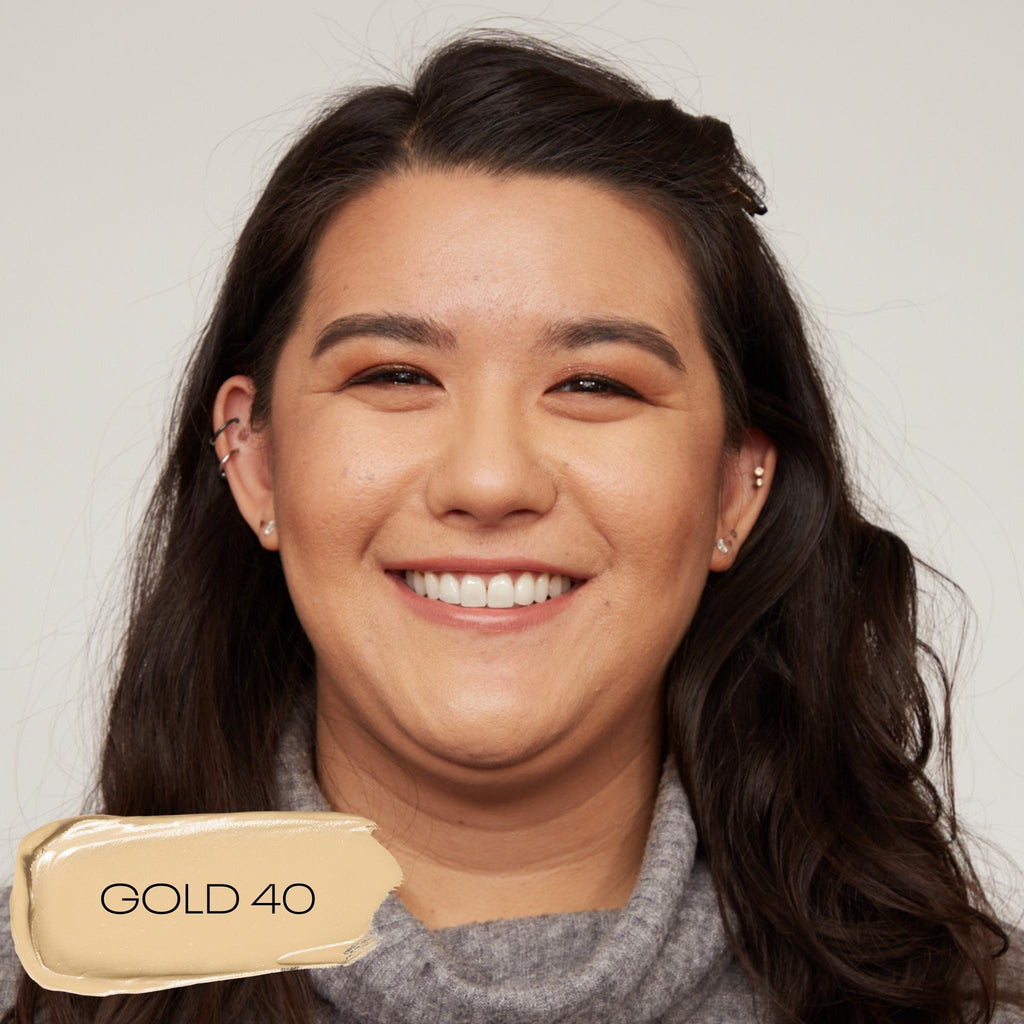 Blurring Ceramide Cream Foundation - Makeup - MOB Beauty - 03_PDP_MOBBEAUTY_BCCF_GOLD40_LIFESTYLE - The Detox Market | GOLD 40 meidum-light with gold undertones