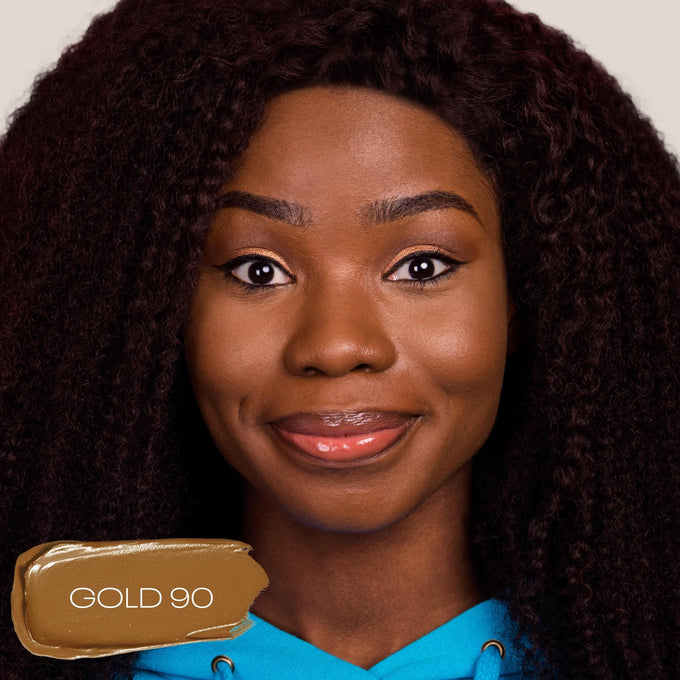 Blurring Ceramide Cream Foundation - Makeup - MOB Beauty - 03_PDP_MOBBEAUTY_BCCF_GOLD90_LIFESTYLE - The Detox Market | GOLD 90 warm dark with gold undertones
