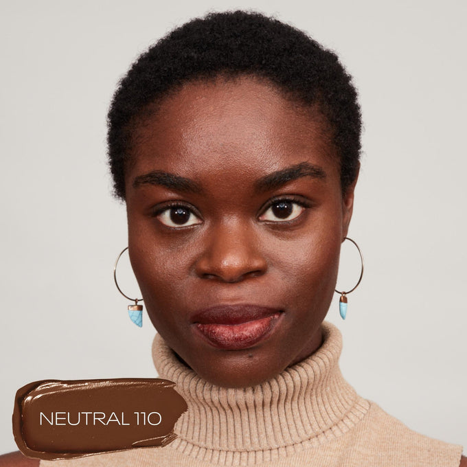 Blurring Ceramide Cream Foundation - Makeup - MOB Beauty - 03_PDP_MOBBEAUTY_BCCF_NEUTRAL110_LIFESTYLE - The Detox Market | NEUTRAL 110 deep ebony with neutral undertones