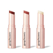 GOOPGENES Clean Nourishing Lip Balm Trio - Makeup - Goop - 2530137_LipBalmTrio_Swatch5 - The Detox Market | Clear/Garnet/Rose