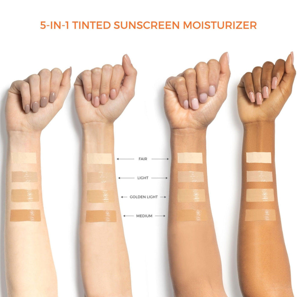 Suntegrity-5-IN-1 Tinted Sunscreen Moisturizer - Broad Spectrum SPF 30-Sun Care-5-in-1-tinted-face-arm_swatches-The Detox Market | 