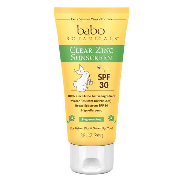 Babo Botanicals-SPF 30 Clear Zinc, Fragrance Free Sunscreen Lotion-