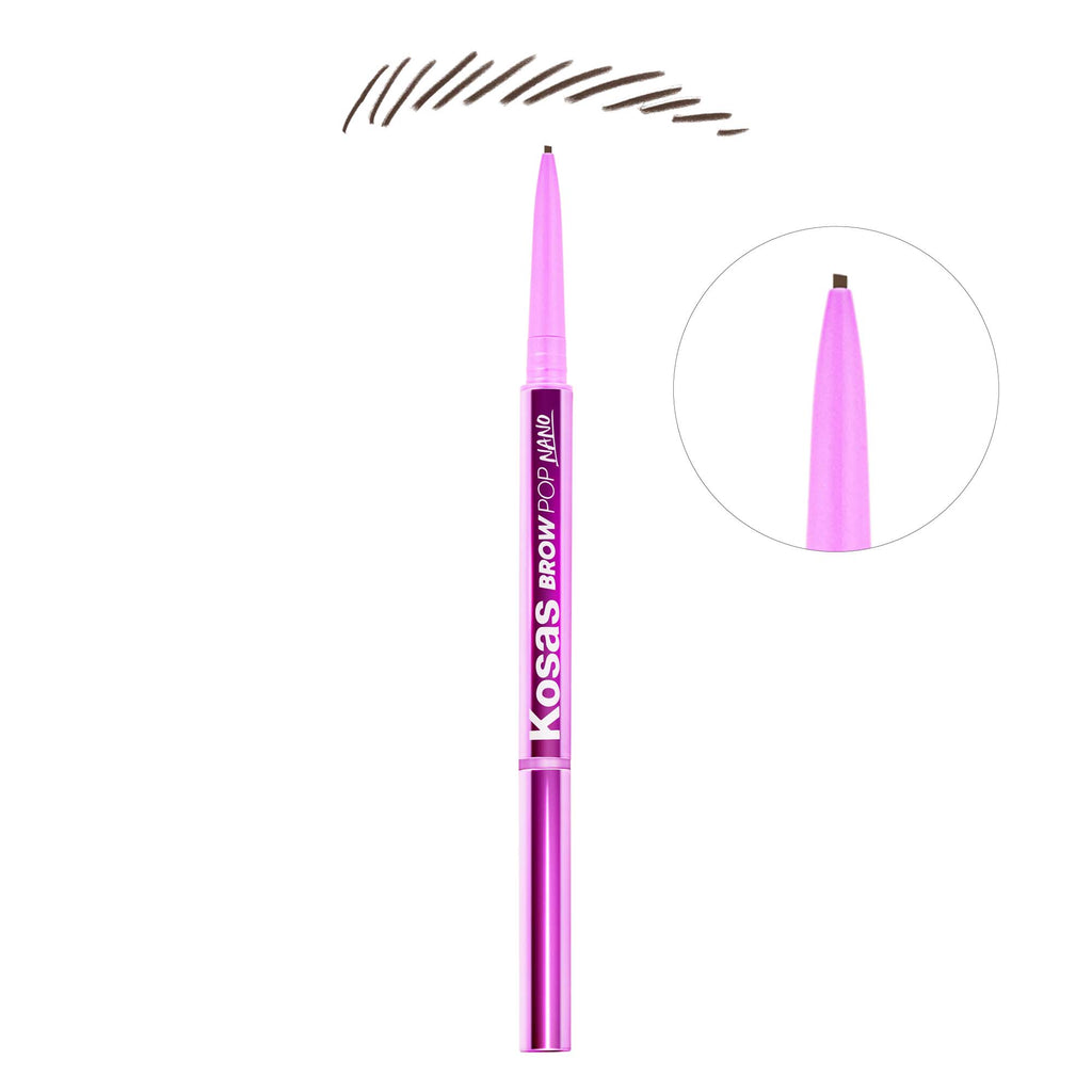 Brow Pop Nano Ultra-Fine Detailing Pencil - Makeup - Kosas - DarkBrownVessel2 - The Detox Market | Dark Brown