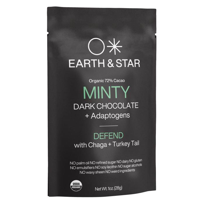 Earth & Star-Minty Dark Chocolate + Functional Mushroom Extracts-