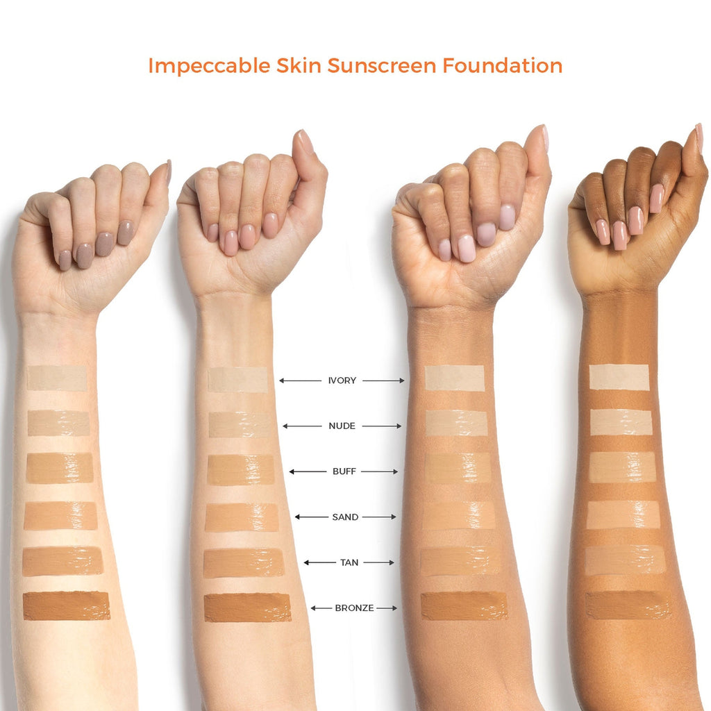 Impeccable Skin SPF 30 - Makeup - Suntegrity - Impeccable-Skin-Arm-Swatches - The Detox Market | 