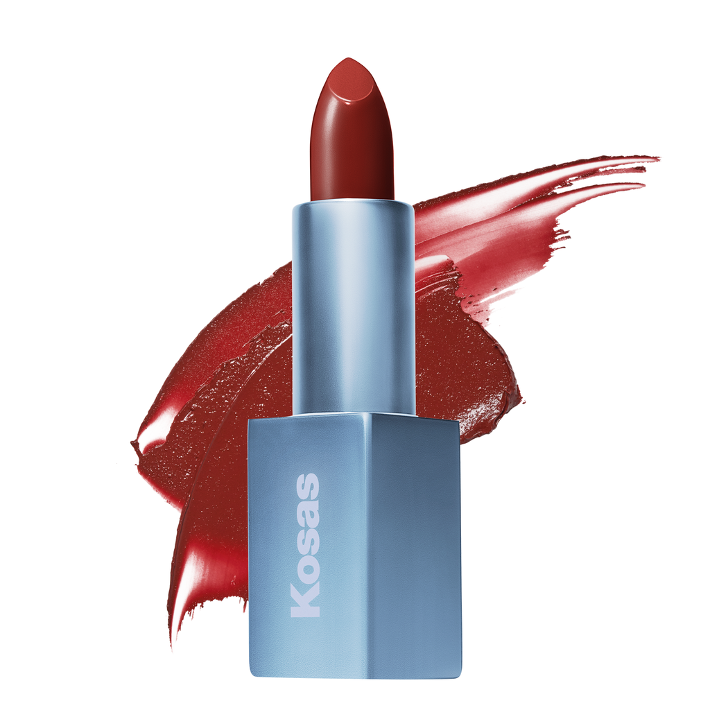 Kosas-Weightless Lip Color Nourishing Satin Lipstick-Deep Talks - neutral brick red-
