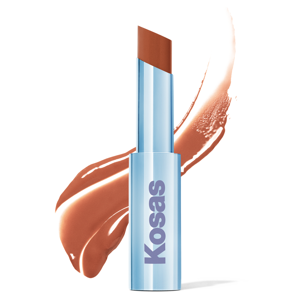 Kosas-Wet Stick Moisture Lip Shine-Sunset Simmer - warm rosy brown-
